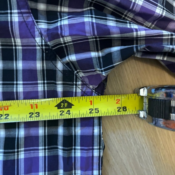 Cinch Purple Shirt Mens L Plaid  Button Up Long Sleeve Western Pocket - Picture 6 of 7